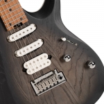 Cort elektromos gitár Fishman elektronikával tokkal, nyílt pórusú fekete burst
