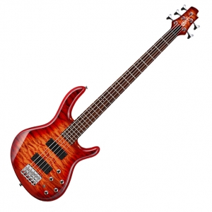 Cort el.basszusgitár 5 húros, Aktív, cseresznye sunburst