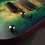 Cort elektromos gitár, 8 húros, Multi Scale, kék burst