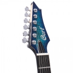 Cort elektromos gitár tokkal, kék burst