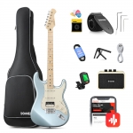 Donner Seeker Deluxe elektromos gitár szett erősítővel, metálkék