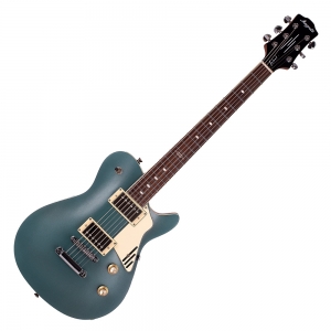 Magneto Velvet Deluxe elektromos gitár, kamrás test, Metallic Green Silk - BEVEZETŐ ÁR!